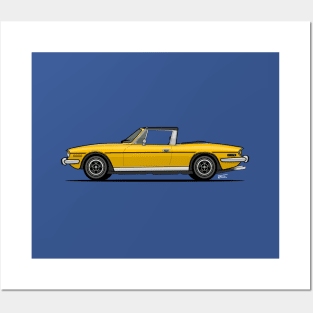 Triumph Stag side profile drawing Posters and Art